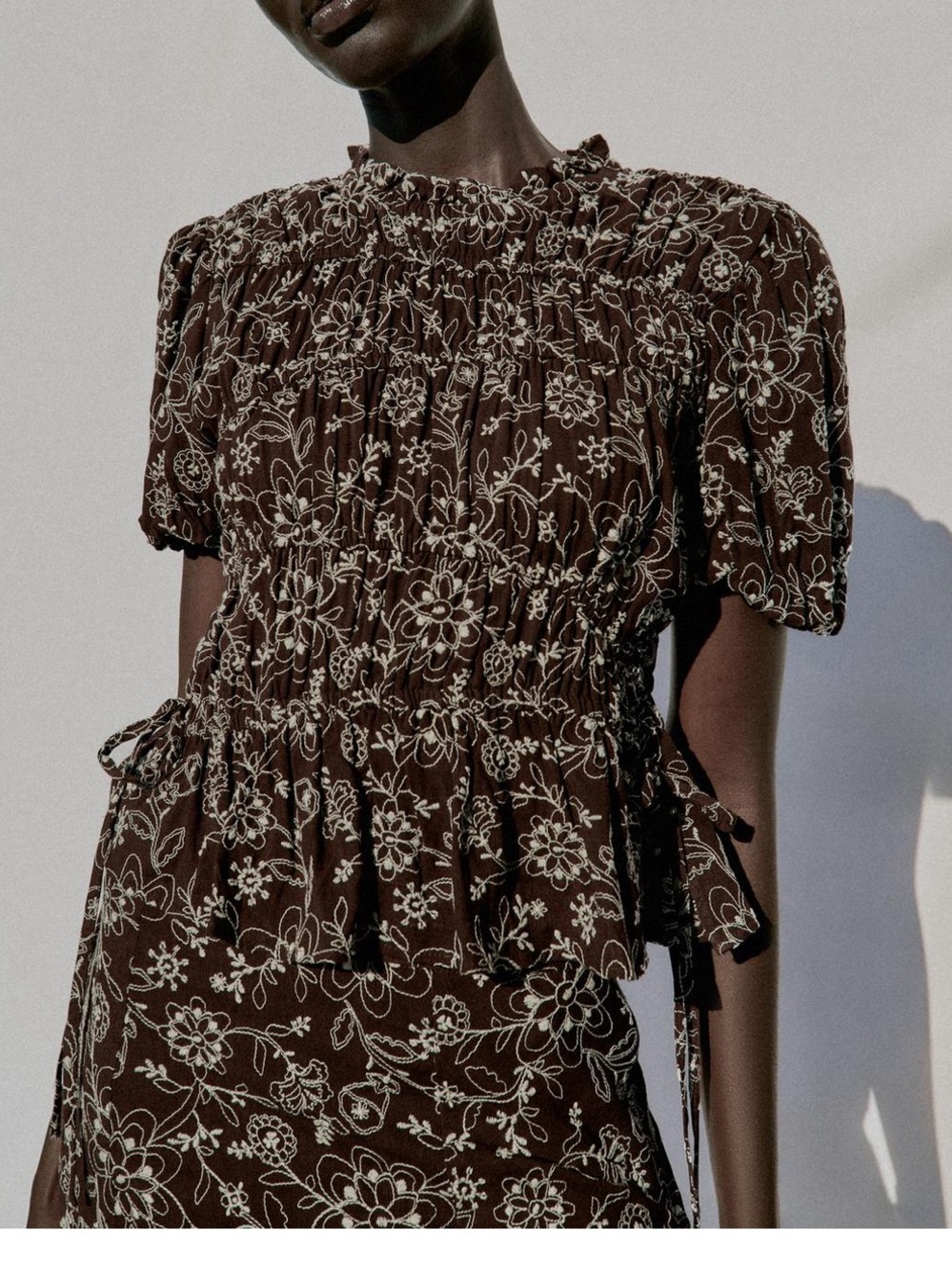 Zara embroidered top